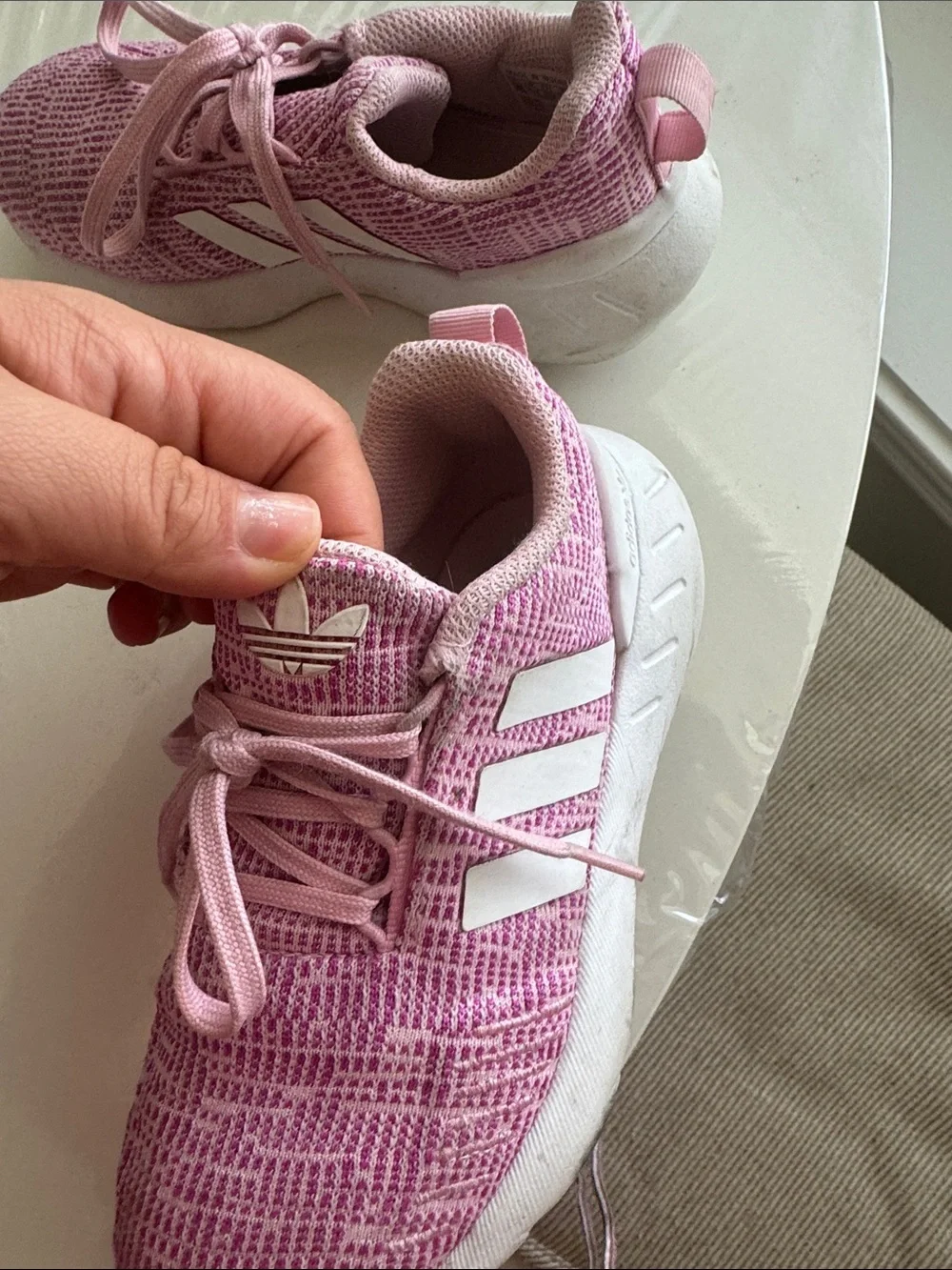 Bundle White and Pink Sneakers Nike and Adidas size 12 toddler girl